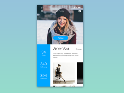 Daily UI challenge #6- User Profile