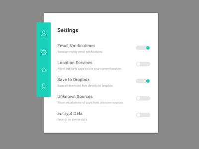 Daily UI challenge #7 - Setting