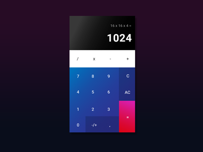 Daily UI challenge #4 - Calculator