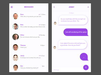 Daily UI challenge #12- Instant message