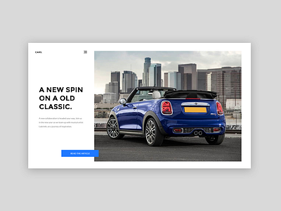 Automobile magazine website - Landing page