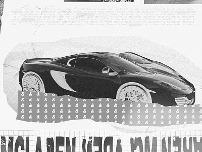 MCLAREN analog bold type boutique car collage cut paper dirty fashion grayscale grid grunge illustration luxury mclaren photography swiss typography
