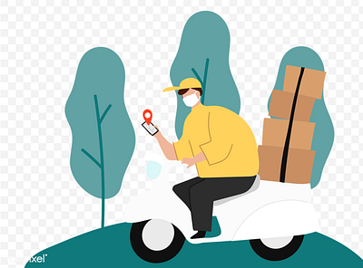 Essential industry during COVID-19 | Stay Home & Get Delivery branding coronavirus covid 19 covid19 delivery delivery app delivery service design digital art free freebie graphic illustration parcel png post man post office postage vector