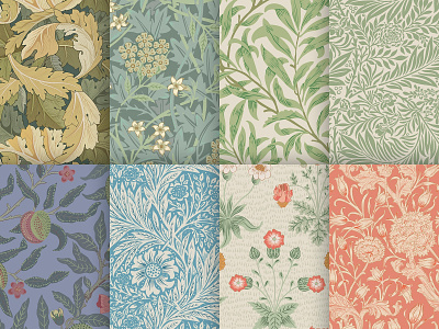 William Morris Re-interpreted: Botanical Textile Pattern Set