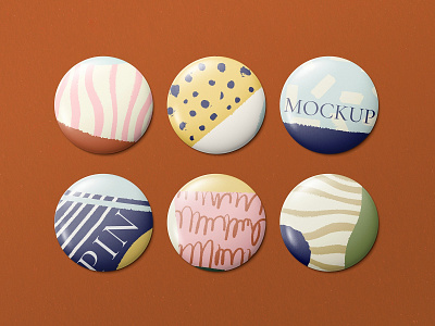 Pin Mockup Set & Memphis Design Patterns