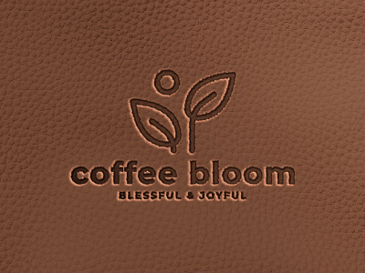 Coffee Logo in Leather Texture | PSD Logo Effect