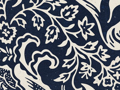 Indigo Leafy Pattern Background | Remix from William Morris