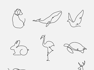 Minimal Animal Line Art Pack | Logos Elements