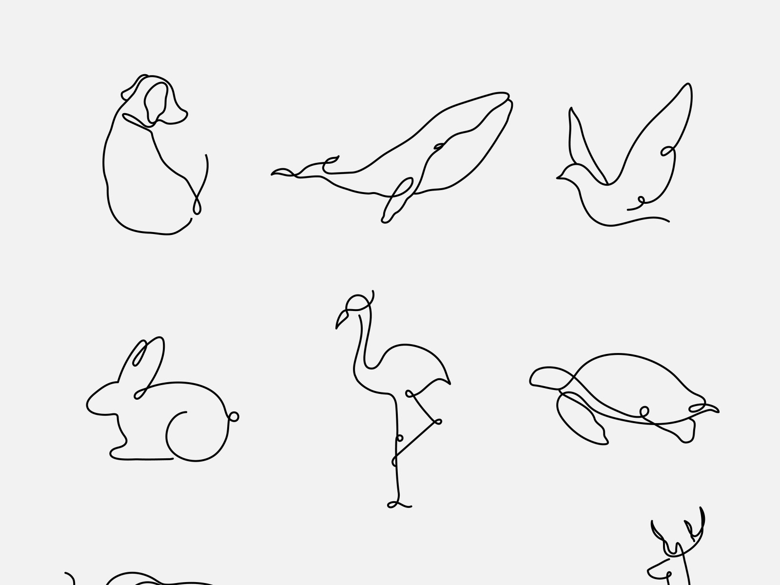Minimal Animal Line Art Pack | Logos Elements by rawpixel on Dribbble