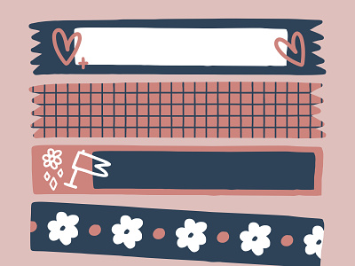 Goodnotes stickers element brown washi tape Vector Image