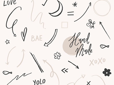 Hand Made Doodle Graphics | Cute Background Design