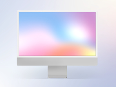 Pastel Gradient Aesthetic Computer Screen | PSD Mockup