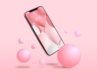 Phone PSD Mockup | Pink Aesthetic Background
