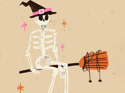 Skeleton Witch Graphic | Cute Halloween Character