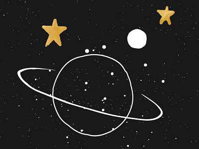 Cute Hand drawn Galaxy Illustration | Backgrounds & Stickers