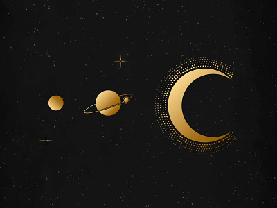 Astrology Aesthetic | Gold Astronomy Illustrations
