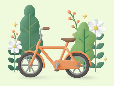 Bicycle & Nature | 3D Blender Design