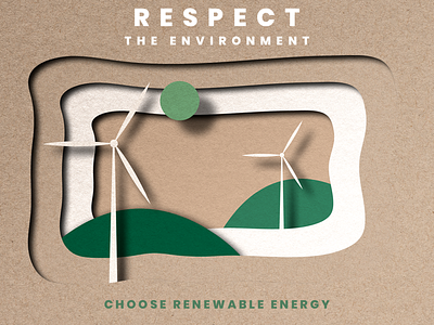 Respect the Environment | Earth Day 2022 Inspiration digital art download earth day eco friendly environmental friendly go green graphic design illustration inspiration kraft paper nature photoshop psd recycle renewable energy reuse save the planet sustainability sustainable template