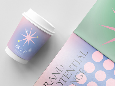 Pastel Memphis Coffee Cup | Product Branding PSD Mockup