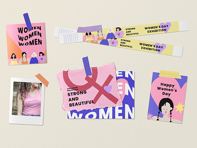 Women's Day Concept | Colorful Mood board Mockup