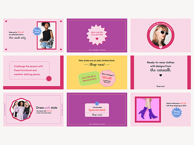 Colorful Fashion Templates | E-Commerce Business Campaign advertisement branding colorful digital art ecommerce editable fashion girly graphic graphic design logo online shopping pink presentation template psd style and fashion teen fashion template template vector web banner template