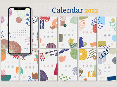 Aesthetic 2022 Monthly Calendar Template 2022 2022 calendar template aesthetic aesthetic wallpaper calendar app calender collection colorful design digital art graphic graphic design illustration memphis style mobile wallpaper planner template print psd template vector