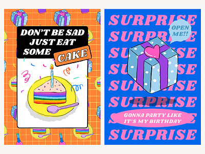 Fun Birthday Party Invitation Card | Pop of Neon Colors