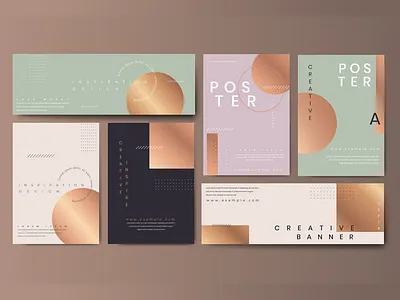 Elegant Business Poster & Banner Templates advertisement banner design banner template branding design digital art elegant gold graphic design luxury mockup mockup psd poster poster design poster psd poster template professional psd template template vector