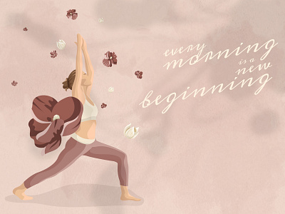 Healthy Yoga Life | Pink Motivational Background Banner