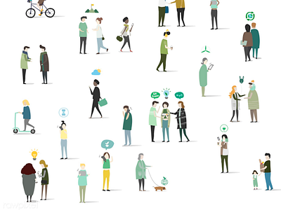 FREE : green community avatars avatars characters community eco environment free freebie green sustainable vector