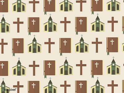 Seamless pattern of church concept