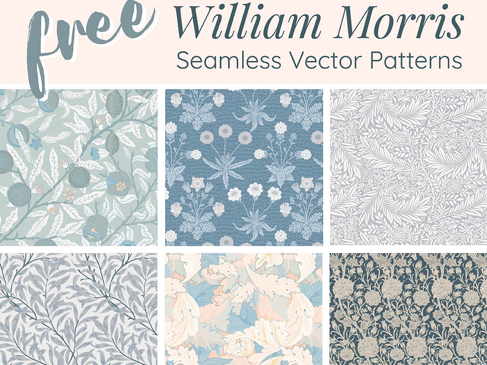 Free Floral Patterns Inspired By William Morris S Designs By Rawpixel On Dribbble