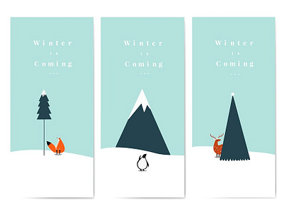 Christmas Card Design adorable animal card christmas design digital art festive fox free freebie graphic illustration minimal pastel penguin postcards reindeer vector winter xmas