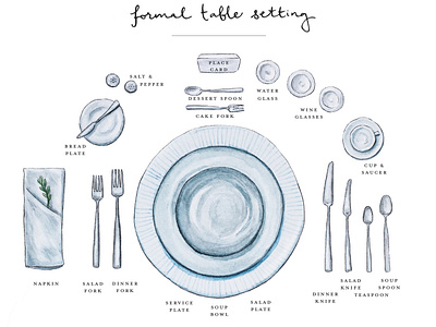 Table Setting Watercolor Illustration by Daniela Rivas on Dribbble