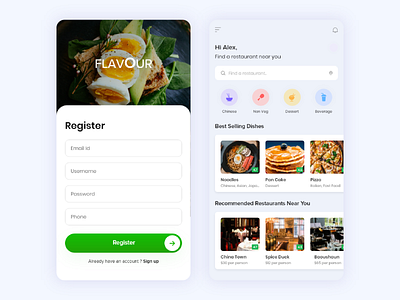 FOOD App Design app design food foodapplication foodui loginui minimalui mobileapplication restaurant ui uidesign ux