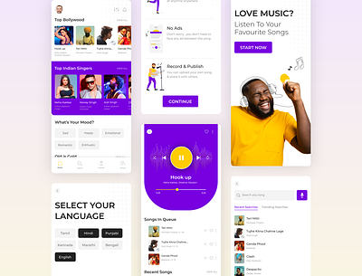 Music App Design adobexd illustrations minimal design mobile application music music app music app ui music application ui design ui designs ux design webdesign