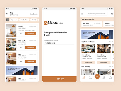 Makaan - Real Estate App app app design brand design design minimal design ofspace real estate real estate branding real estate logo realestate ui ui design ux design