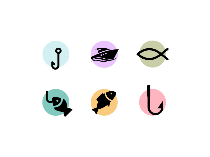 Free Icon Fishing set vector psd icon water boat fish fishing freebies free free icon