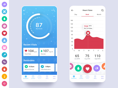 Health App With Original Iconography