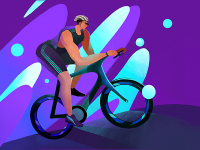 Cycling blue color cycling design illustration man purple sketch