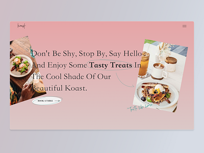 Website concept design for Koast restaurant in Bali branding food graphic design pink restaurant ui