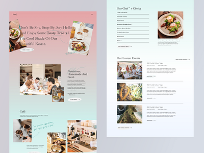 Website concept design for Koast restaurant in Bali branding color pink sketch ui website website design