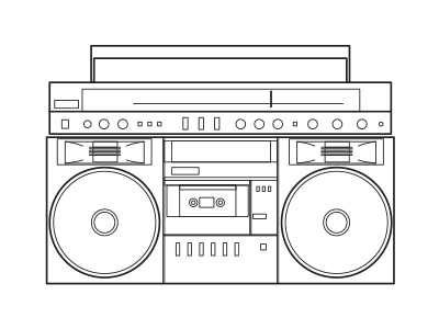 Boombox Coloring Sheet