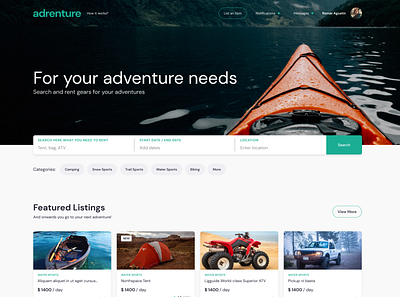 Adrenture website adventure rent travel website