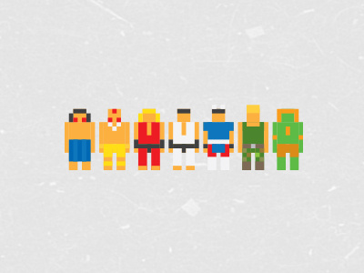 Street Fighter 90s anime color heroes icon mini pixel project tiny