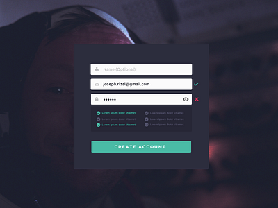 Create Account ui ux