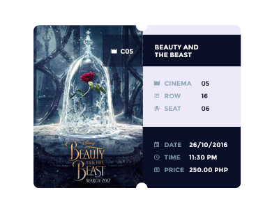 Cinema Ticket concept design pass ticket