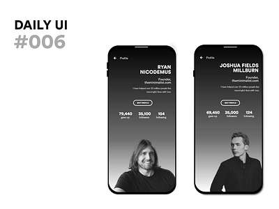 Daily UI 006. app branding dailyui dailyui 001 dailyui006 dark design minimal theminimalist typography ui ux