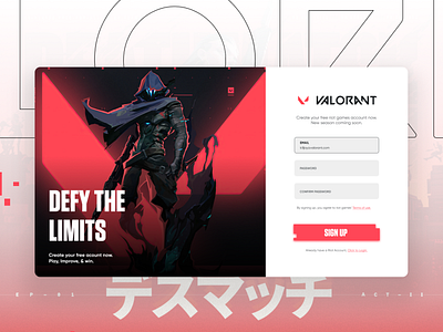 Sign Up Page UI Concept | Valorant Game