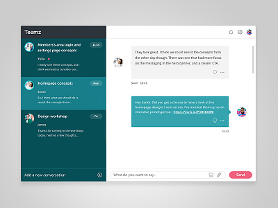 Daily UI #13 - Direct messaging app chatbox